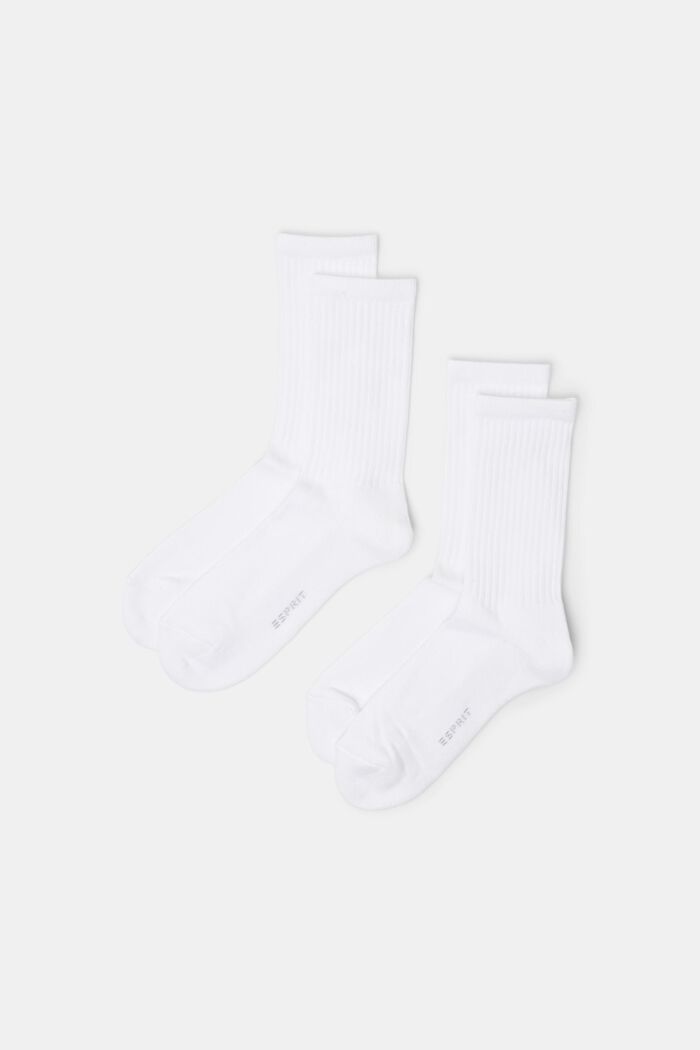 Žebrové ponožky, 2 páry, WHITE, detail image number 0