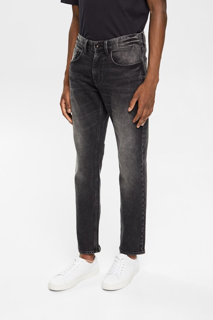 Strečové džíny se sepraným vzhledem, BLACK MEDIUM WASHED, detail image number 1