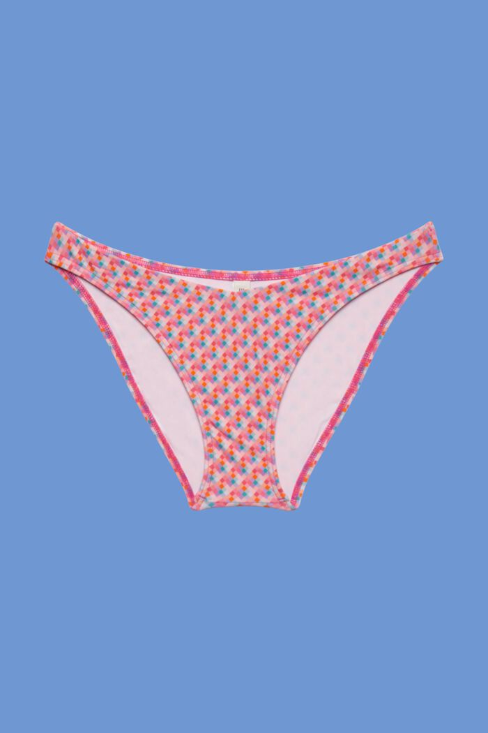 Bikinové mini kalhotky s geometrickým vzorem, PINK FUCHSIA, detail image number 3