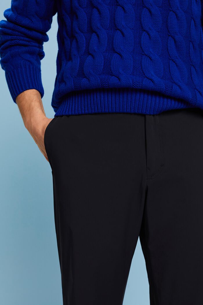 Teplákové kalhoty s rovným střihem straight fit, BLACK, detail image number 2