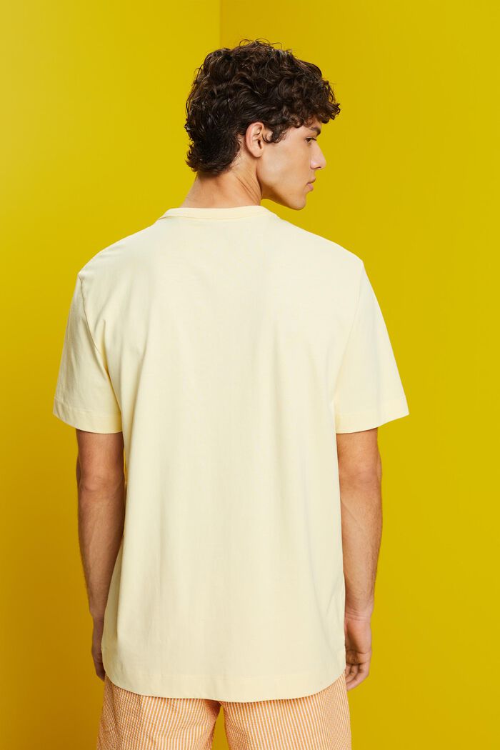 Žerzejové tričko s potiskem na hrudi, 100% bavlna, LIGHT YELLOW, detail image number 3