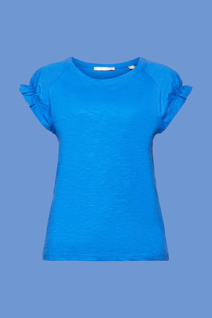 Tričko s nařasenými rukávy, 100% bavlna, BRIGHT BLUE, detail image number 5