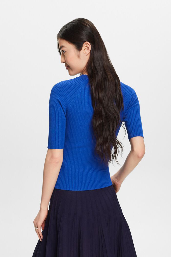 Žebrový pulovr s krátkým rukávem, BRIGHT BLUE, detail image number 2