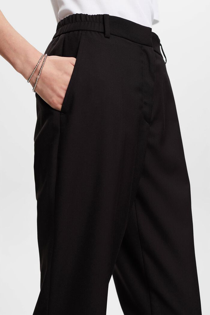 Kalhoty se širokými nohavicemi a vysokým pasem, BLACK, detail image number 2