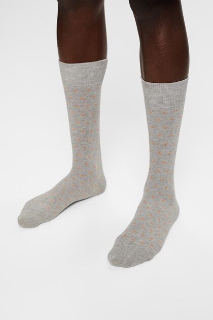 Puntíkované ponožky z hrubé pleteniny, 2 páry