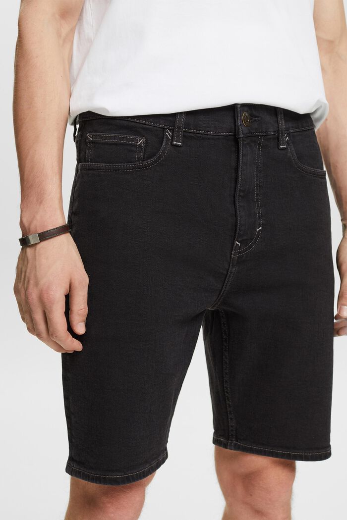Rovné džínové šortky, BLACK DARK WASHED, detail image number 4