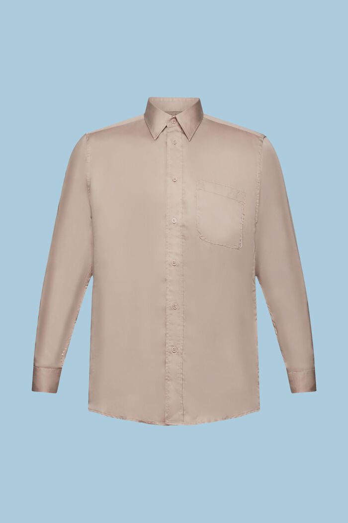 Saténová košile s dlouhým rukávem, LIGHT TAUPE, detail image number 5