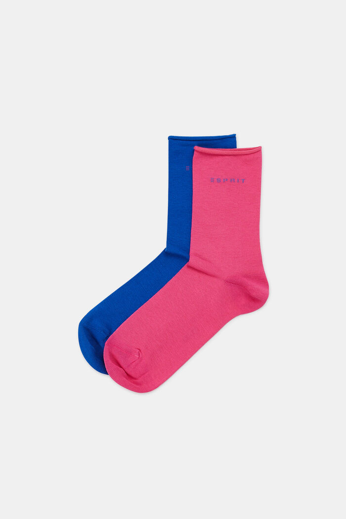 Ponožky z hrubé pleteniny, 2 páry, BLUE/PINK, detail image number 0
