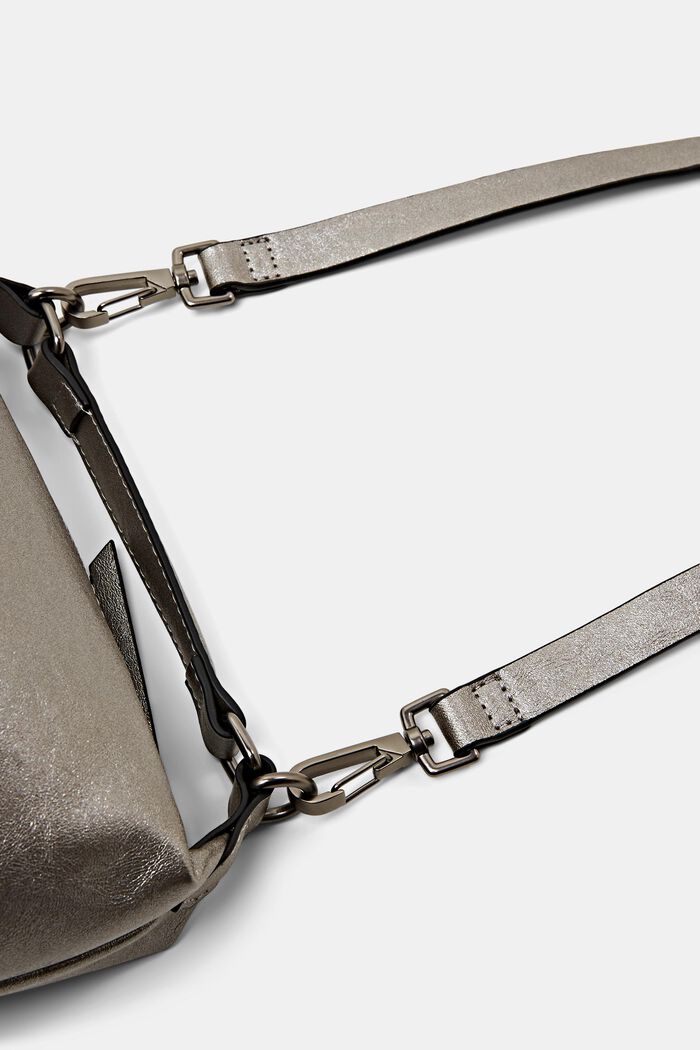Metalická kabelka z imitace usně, GUNMETAL, detail image number 1