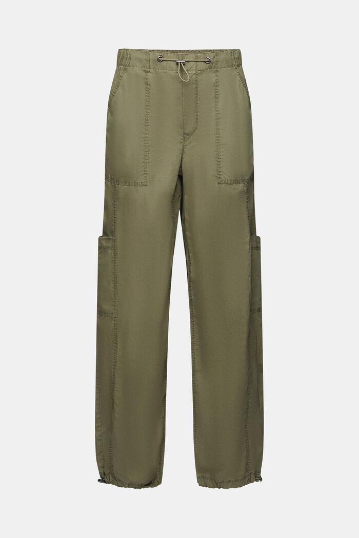 Cargo kalhoty bez zapínání, 100% bavlna, KHAKI GREEN, detail image number 7
