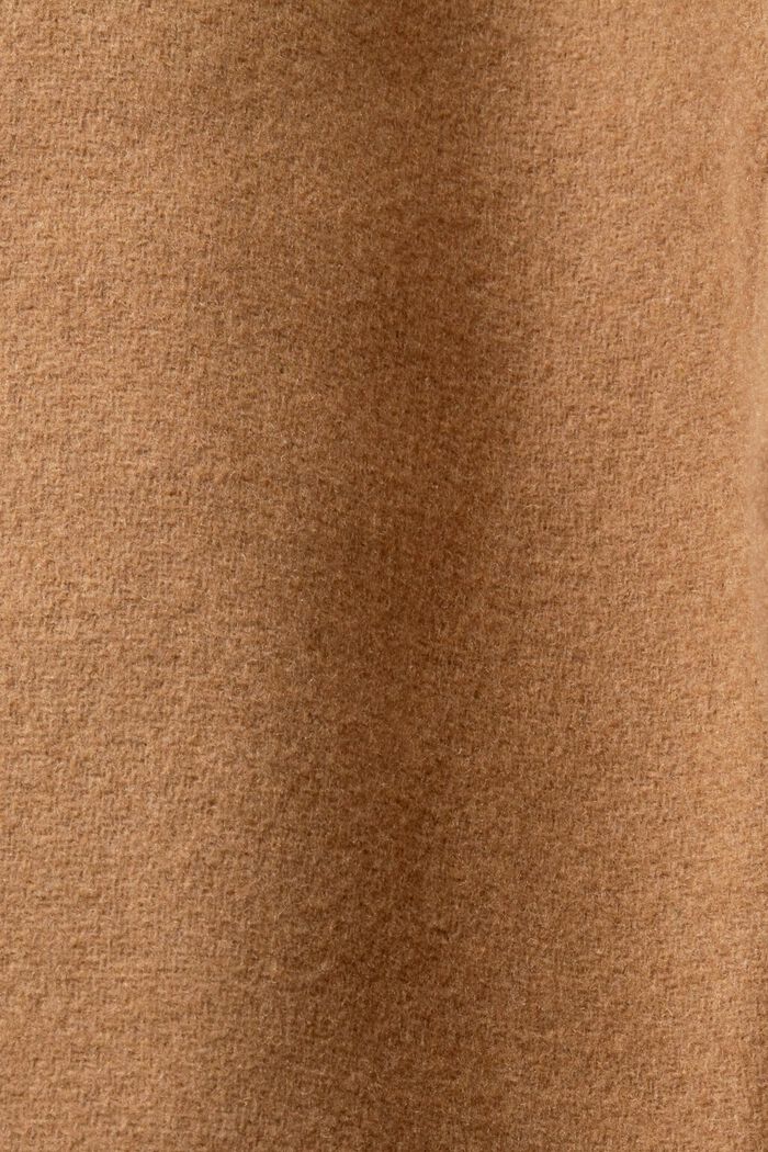 Kabát z vlněné směsi, s odnímatelnou kapucí, CAMEL, detail image number 4