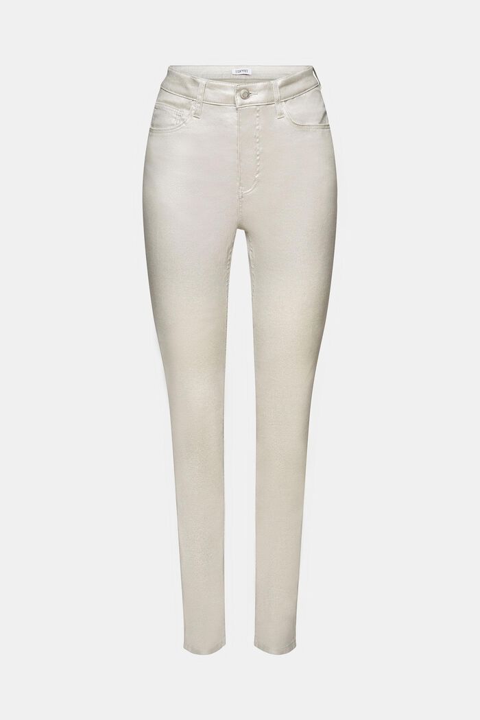 Skinny džíny s vysokým pasem, LIGHT GREY, detail image number 6