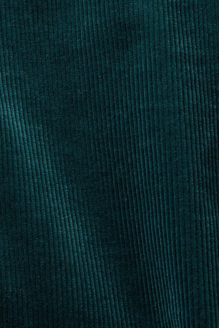 Manšestrové kalhoty, rovný střih a vysoký pas, EMERALD GREEN, detail image number 4