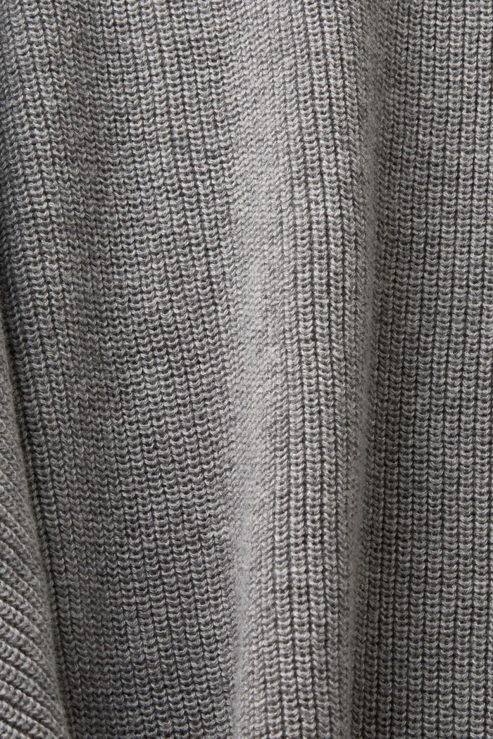 Pulovr z žebrové pleteniny, s netopýřími rukávy, MEDIUM GREY, detail image number 4