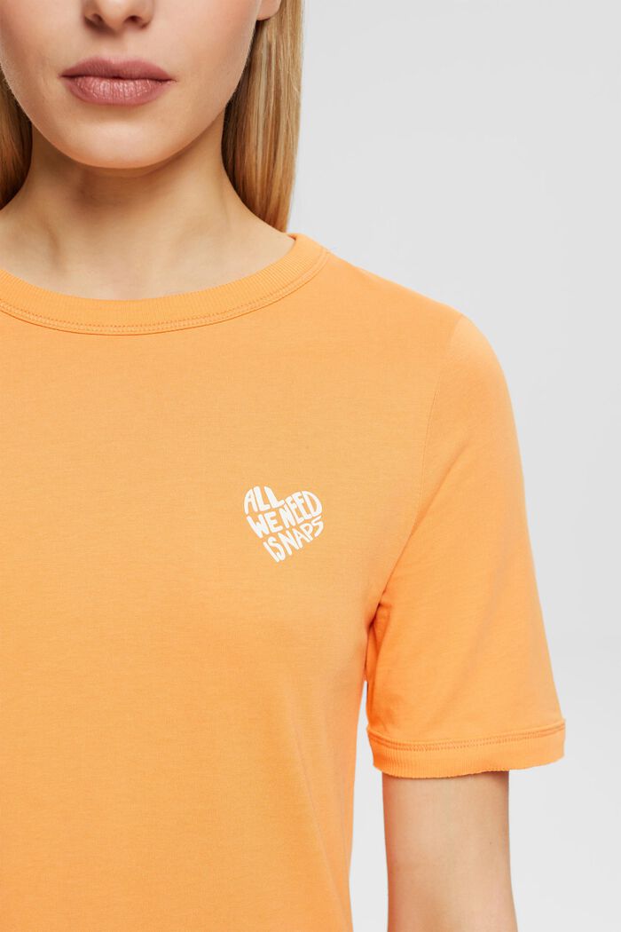 Bavlněné tričko s logem ve tvaru srdce, GOLDEN ORANGE, detail image number 2