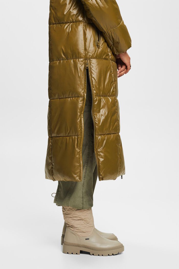 Prošívaná zateplená bunda s kapucí, DARK KHAKI, detail image number 1