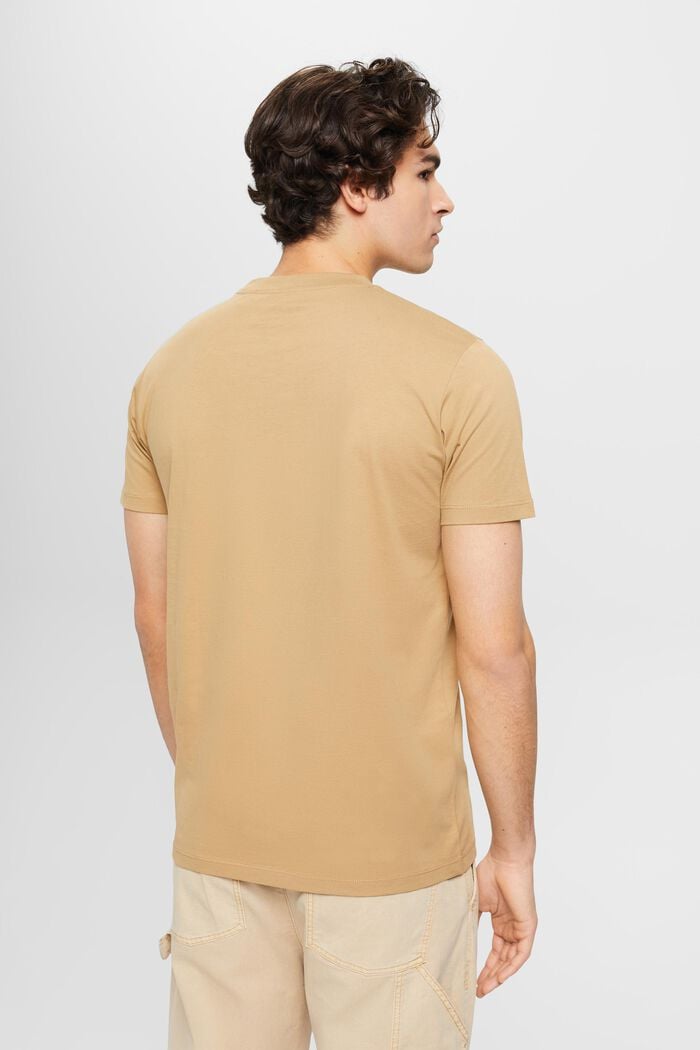 Tričko s kulatým výstřihem, čistá bavlna, BEIGE, detail image number 3