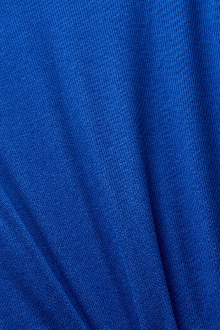 Žebrové tričko se špičatým výstřihem, BRIGHT BLUE, detail image number 4