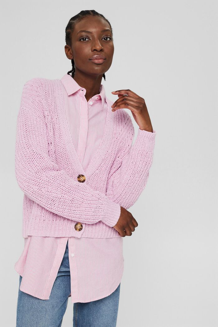 Fashion Cardigan, PINK, overview