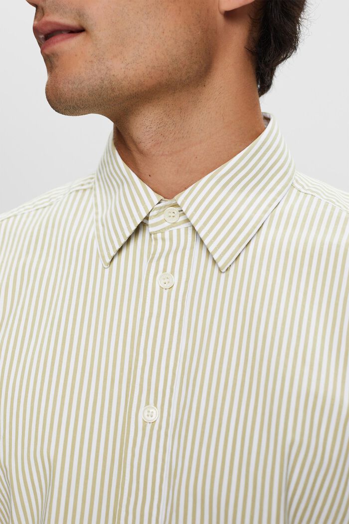 Pruhovaná košile z bavlněného popelínu, PISTACHIO GREEN, detail image number 2