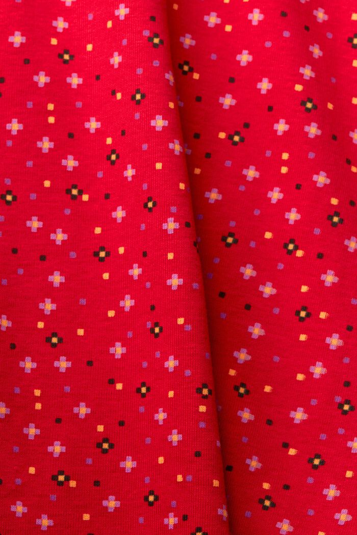 Vzorované tričko s dlouhým rukávem, 100% bavlna, DARK RED, detail image number 5