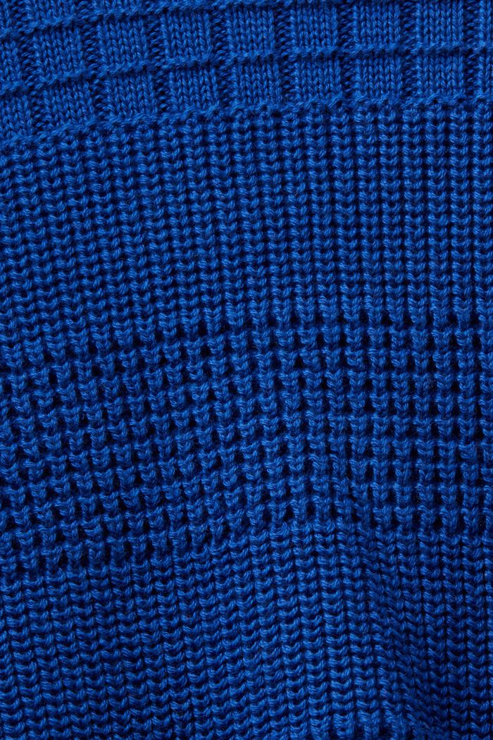 Strukturovaný pulovr s kulatým výstřihem, BRIGHT BLUE, detail image number 5