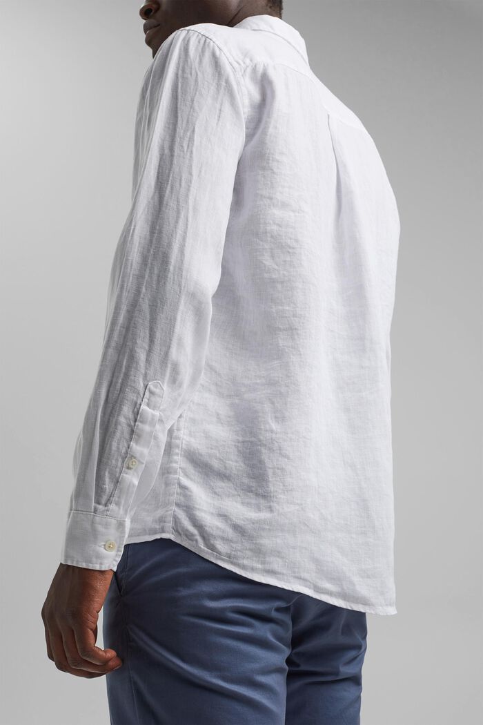 Košile s propínacím límečkem, 100% len, WHITE, detail image number 5