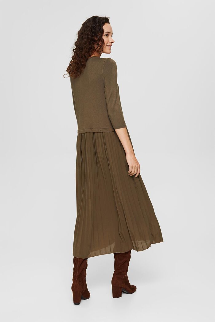 Šaty s dvoudílným vzhledem, s vlákny LENZING™ ECOVERO™, DARK KHAKI, detail image number 2