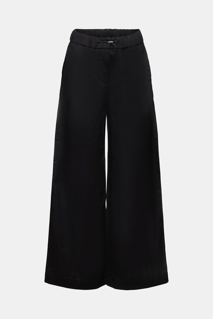 Popelínové kalhoty se širokými nohavicemi, BLACK, detail image number 7