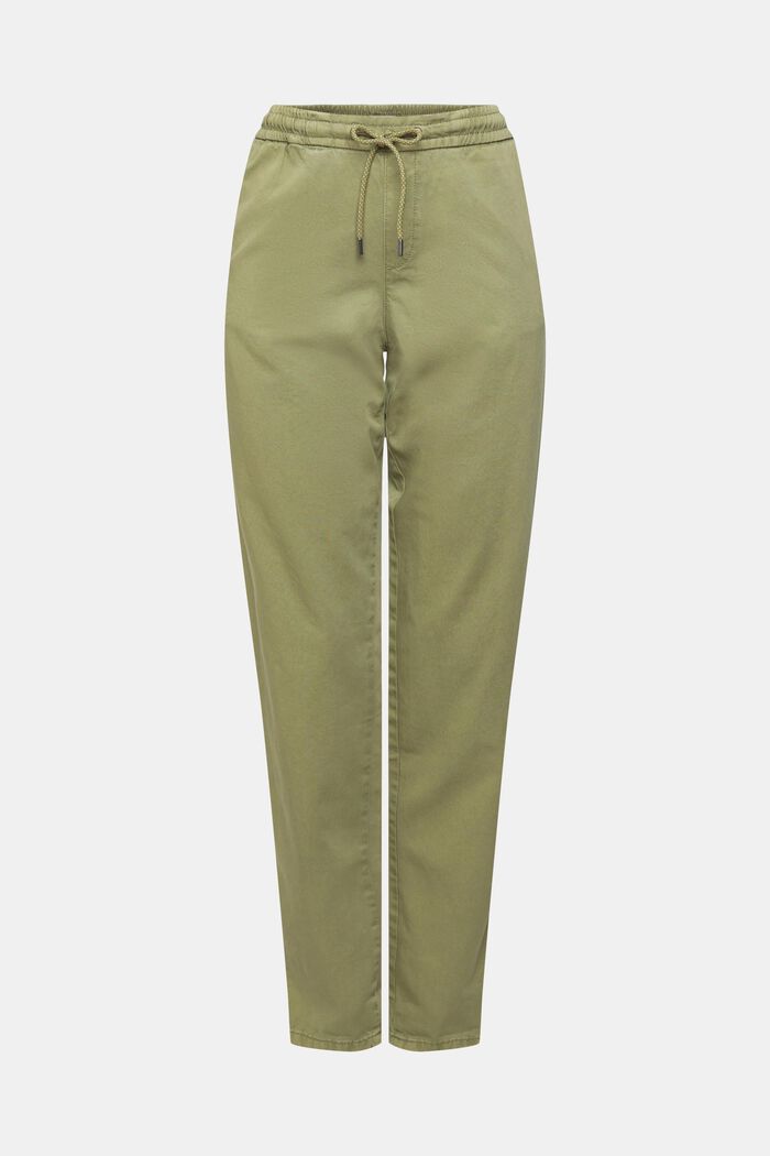 Kalhoty se stahovací šňůrkou v pase, z bavlna pima, LIGHT KHAKI, detail image number 6