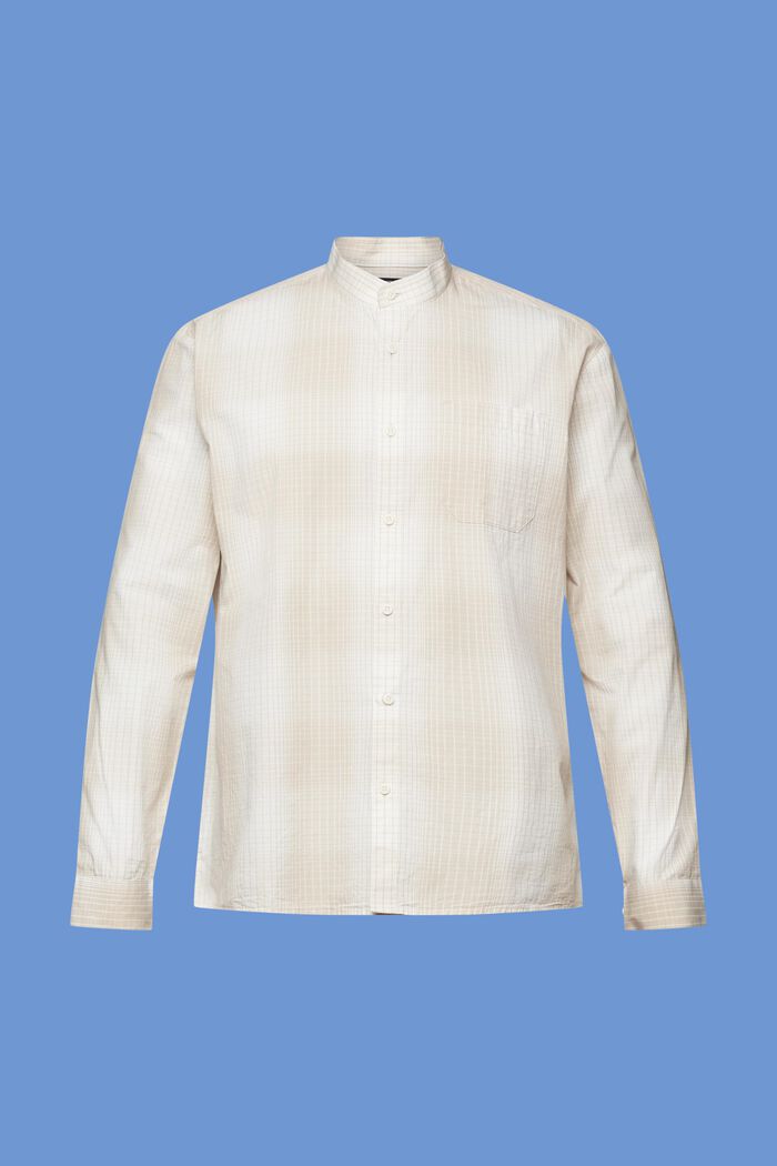 Ombré košile s mandarínským límcem, LIGHT TAUPE, detail image number 7