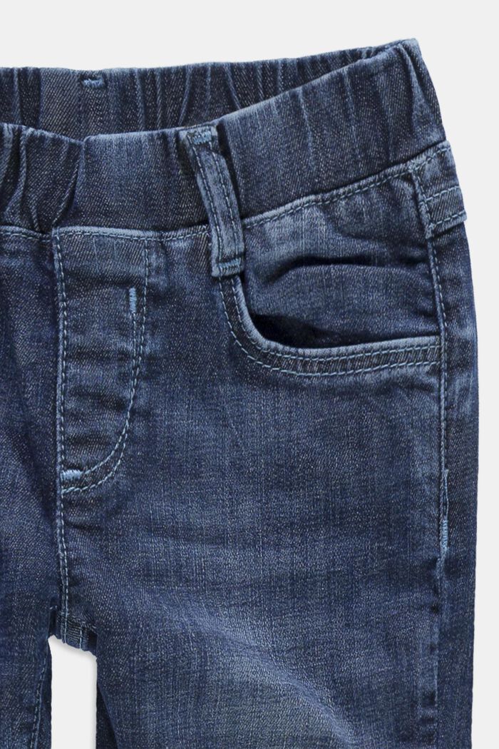 Z recyklovaného materiálu: džíny s elastickým pasem, BLUE MEDIUM WASHED, detail image number 2
