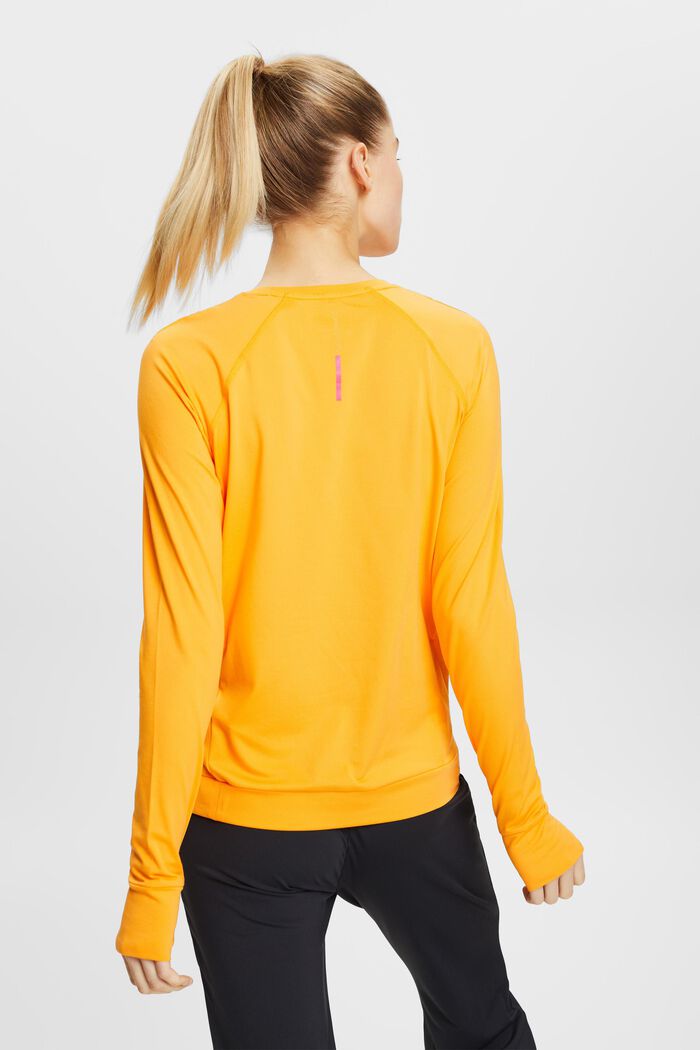 Sportovní tričko s dlouhým rukávem a úpravou E-DRY, GOLDEN ORANGE, detail image number 3
