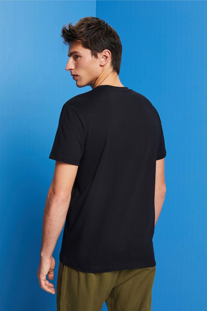Žerzejové tričko s potiskem, 100% bavlna, BLACK, detail image number 3