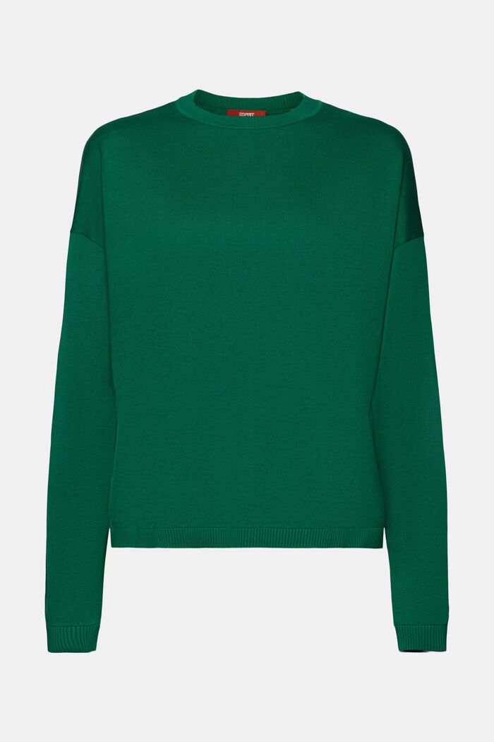 Oversize pulovr, 100 % bavlna, DARK GREEN, detail image number 7