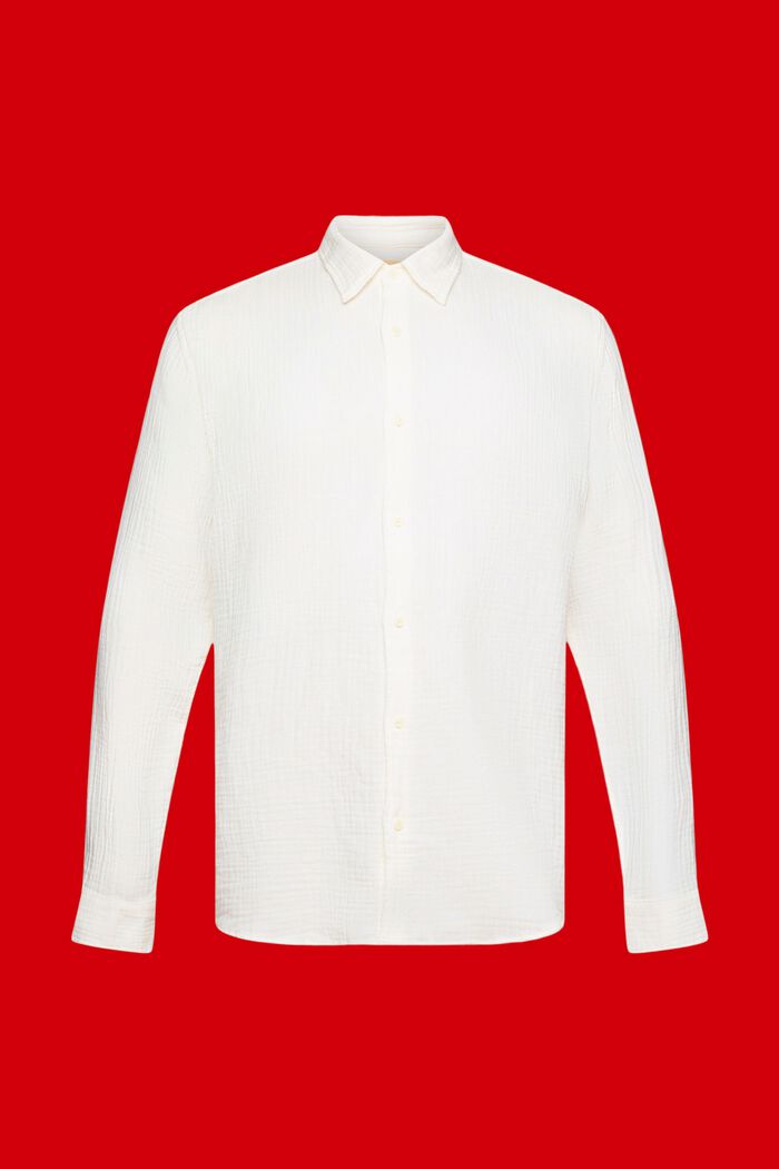 Mušelínová košile z udržitelné bavlny, OFF WHITE, detail image number 7