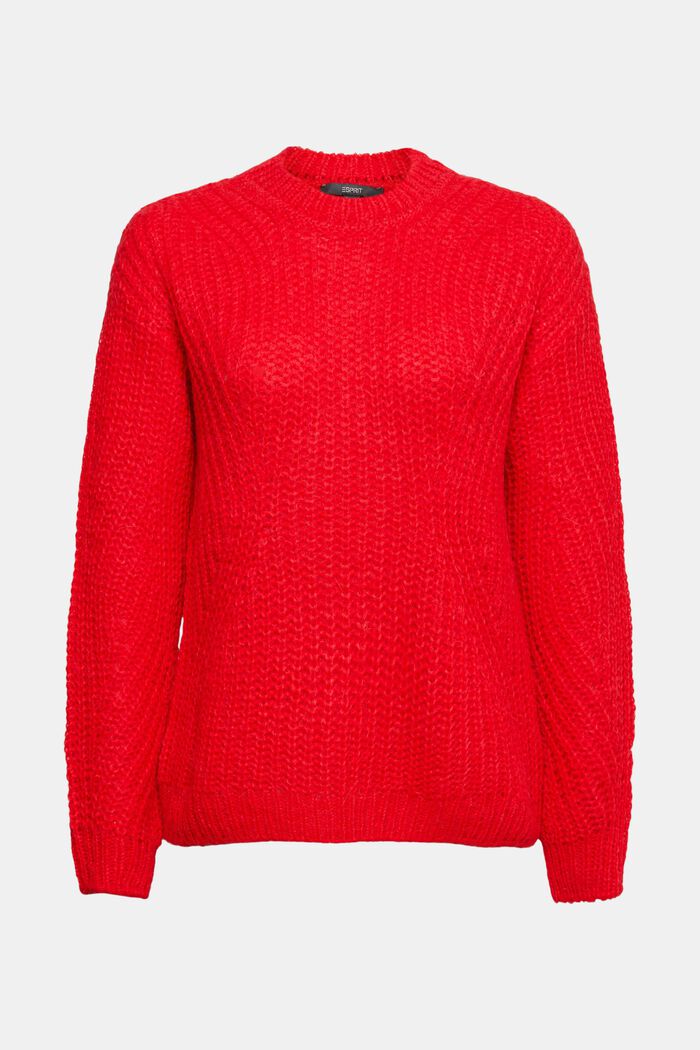 S alpakou: Pletený pulovr, RED, overview