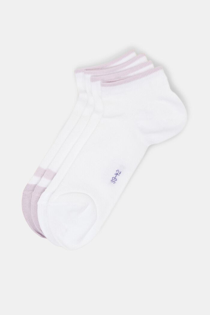 Nízké síťované ponožky, bio bavlna, 2 páry, WHITE, detail image number 0