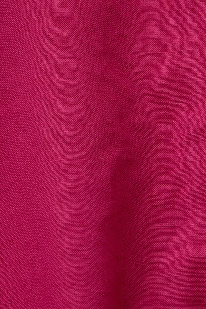 Šortky s vázacím páskem, směs bavlny a lnu, DARK PINK, detail image number 5