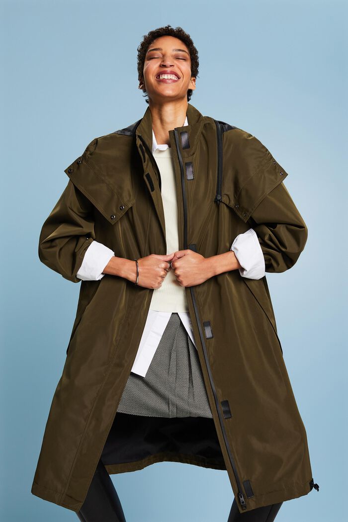 Kabát s odnímatelnou kapucí, KHAKI GREEN, detail image number 0