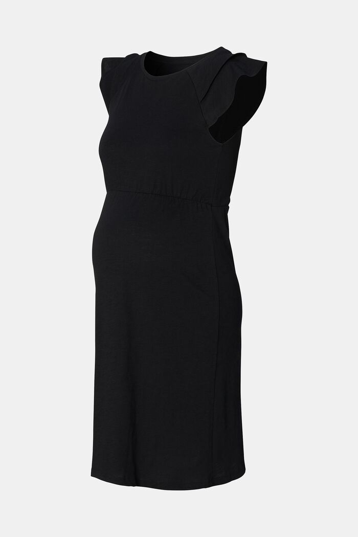 MATERNITY žerzejové šaty s úpravou pro kojení, DEEP BLACK, detail image number 4