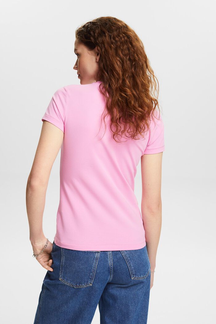 Tričko z žerzeje, se špičatým výstřihem, PINK, detail image number 2