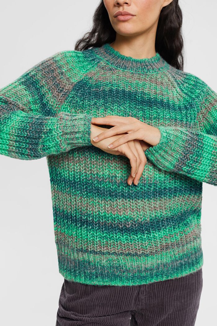Robustní pletený svetr ze směsi vlny, TEAL GREEN, detail image number 2
