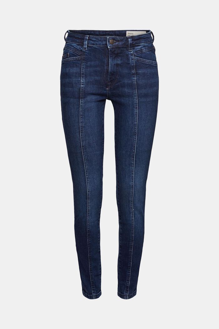 Skinny džíny s více švy, BLUE DARK WASHED, detail image number 5
