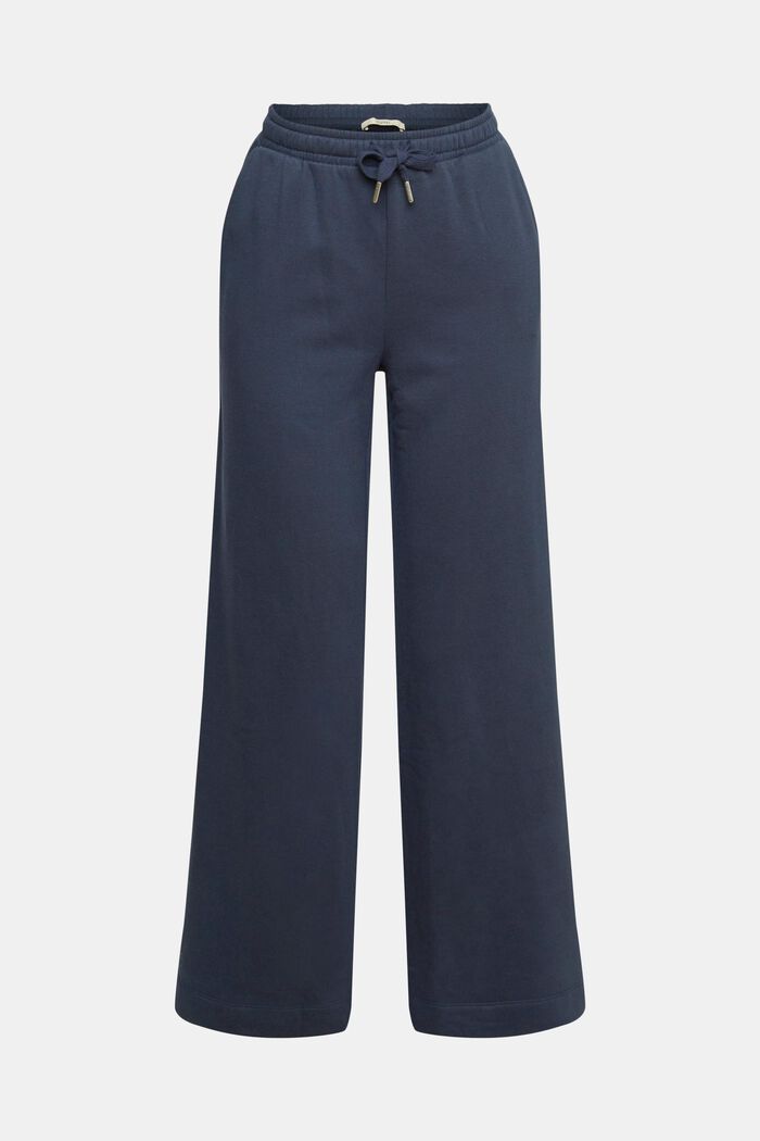 Teplákové kalhoty, střední pas, široké nohavice, NAVY, detail image number 8