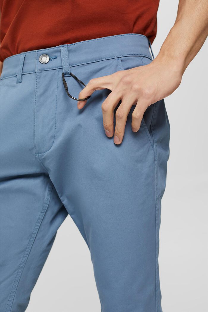 Úzké chino kalhoty chino z bio bavlny, BLUE, detail image number 0