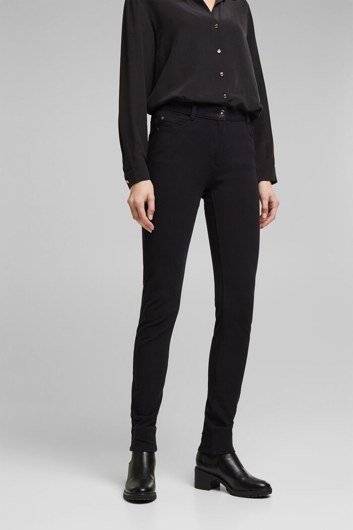 Bistrečové kalhoty s bio bavlnou, BLACK, detail image number 0