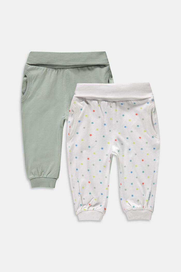 Sportovní kalhoty, 2 ks v balení, bio bavlna, LIGHT AQUA GREEN, detail image number 0