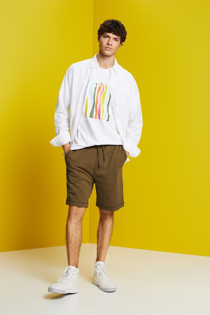 Potištěné žerzejové tričko, 100% bavlna, WHITE, detail image number 1