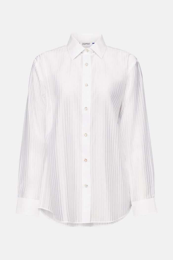 Průhledná pruhovaná propínací košile, WHITE, detail image number 6